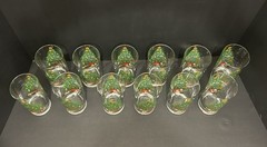 VTG Anchor Hocking Holiday Magic 12.5 oz. Christmas Tree Tumbler Set Of 12 EUC