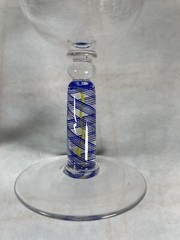 2 James Nadal Art Glass Signed Wine Glasses