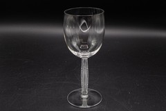 Lalique France Crystal Diamond Diamant Water Goblet Glasses 7 1/2″ H – Set of 4