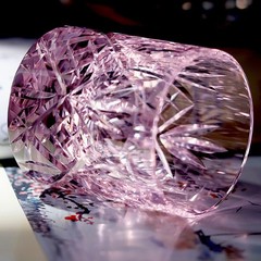 K9 Crystal Heavy Base Rocks Barware Whiskey Glasses Cut Clear 8oz 1PC Box Pink