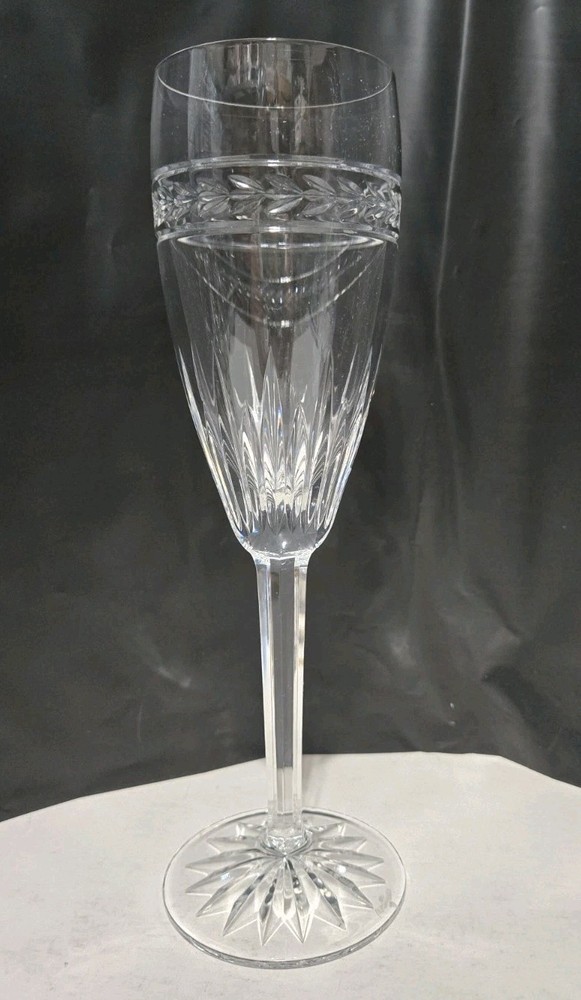 Waterford Crystal Laurel Champagne Flute 9 3/8″ Vintage Fluted Glass Ireland