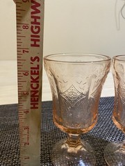 Set of 2 INDIANA GLASS COMPANY RECOLLECTION PINK MADRID WATER GOBLET DEPRESSION