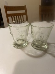 La Rochere Clairey France Fleur De Lis Lowball Tumbler Glass Barware Vintage 4”