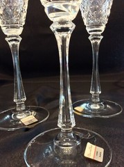 6 Oscar de la Renta Waldorf Signed Crystal Wine Flutes Water Size With Tags