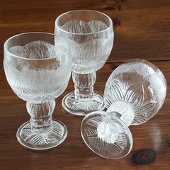 Pioni (Peony) 3 shot Glasses Oiva Toikka Nuutjärvi littalia Finland~1970s