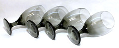 Libbey Water Goblet Wine Glass Classic Smoke MCM Set 4