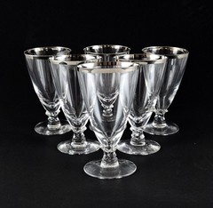6 Fostoria Wedding Ring Juice Glasses