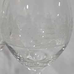 Libbey Wine Glass Holiday Frosted Trees Vintage 1980’s