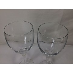Vintage Michelangelo Clear Hand Blown Water Goblet Set of 2 Barware