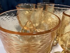 Set Of 6 Cornsilk Yellow Tiffin Franciscan Cabaret Wine Goblets 6″ Tall Heavy