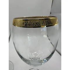 HOME ESSENTIALS IMPERIAL 24kt. Gold Hand Decorated Wine Glass / NEW & MINT
