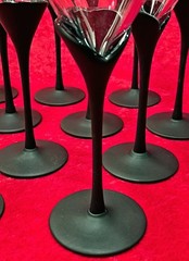 Set of 2 Mikasa RARE Matt Alexandra Black Tulip Stemware Wine Glasses 12 Availbl