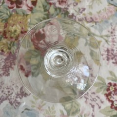 2 STEPHEN SMYERS Martini Glasses Twisted Stem Art Glass READ