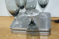 Fostoria Debutante Gray Set of 5 Water Goblets 6 5/8 inch inches tall