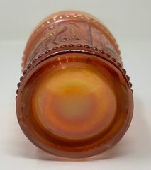 Vintage Dugan Stork and Rushes Marigold Carnival Glass Tumbler 4″ READ