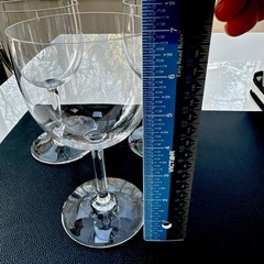 Set of 3 Baccarat French Crystal Balloon Wine Glasses Approx 7 in H 3 3/8 W