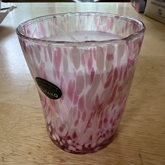 Murano Pink Confetti Candle Whiskey Glass Hand Made in Italy