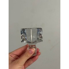 Vintage Heavy Glass Bottle Stopper – Ice Cube Shape