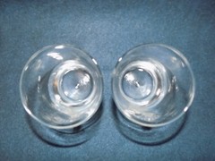 2-Collectible Bailey’s Irish Crm Glasses Bubble Base Etched Swirl w/Celtic Knot