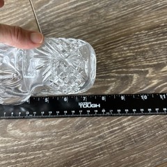 7.5” Cut Crystal Clear Glass Bedside Carafe Tumble Up Pressed Glass 16oz