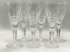 Set of 6 Glenmore Fluted Champagne Glasses by Waterford Crystal Glass 7 1/8″