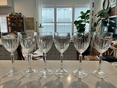 6 Schott-Zweisel ~ CEREMONY 7-7/8″ WINE GLASSES (8 Ounce) VERTICAL CUT 1991-1993
