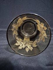 BROWN FALL AUTUMN LIBBEY FRAMCO WHEAT SHEAF PATTERN GLASSES VINTAGE LOT OF 6