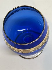 Vintage European Brandy Snifter Set Of 3 Cordial 4”Glasses Blue Green Purple PO