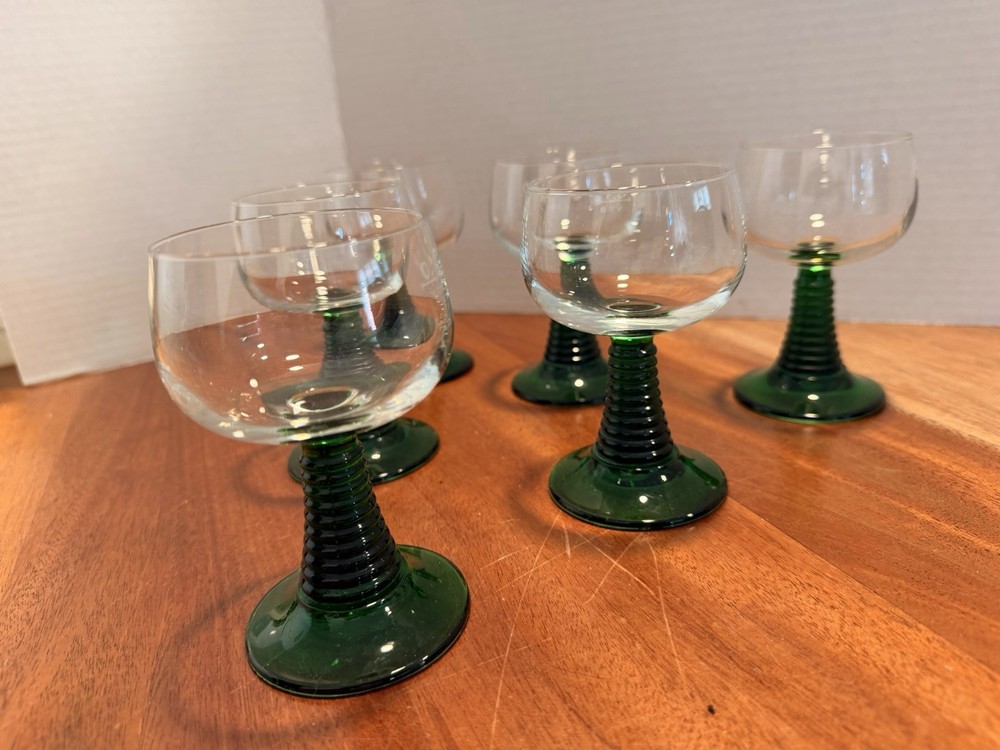 6 Schott Zwiesel Roemer Emerald Green Beehive Stem 5 1/4″ Wine Glasses