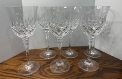 Set of 6 Crystal Towle King Richard Pattern Wine Water Glass Bar Ware Gorgeous