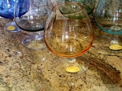 (6)Rare Icet Murano Cognac Brandy Glasses Set 4 Blue Green Red Yellow Nice Arte
