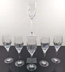 (6) Mikasa Arctic Lights 6 Oz Wine Glasses Set Elegant Crystal Cut Stemware Lot