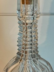 ABP Cut Crystal Whiskey Bottle-Strawberry, Diamond, Fan with Sterling Stopper