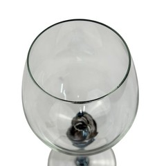 Pair Romeo Art Glass Wine Goblets Minh Martin 10.25″ Tall Iridescent Water Stem