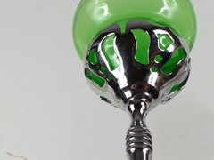 2pc Art Deco Farberware Chrome Cocktail Glasses