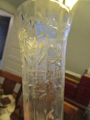 4 Antique Libbey Elegant Glass Etched Floral Leaf Panel Optic Juice Goblets