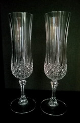 Set of 2 Durand CRISTAL D’ARQUES LONGCHAMP Champagne Flute 8 Available France