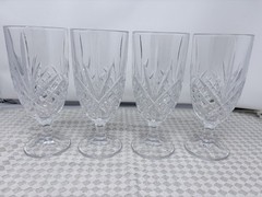 Godinger Dublin Iced Tea Glass Fan Criss Cross Shannon Collection Set Of 4