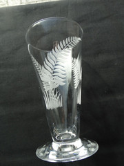 Hawkes Glass Clear Grey Cut 12 ounce Fern Ice Tea Stem 2201 Excellent Used Cond.