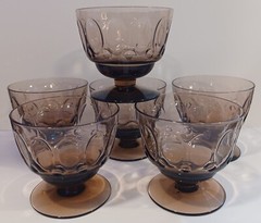 Set Of 6 Mesa Brown Champagne / Sherbet Glasses By Fostoria 3 3/8″