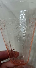 Vintage Anchor Hocking Princess Pink Depression Footed Tumbler/Vase 6” Tall