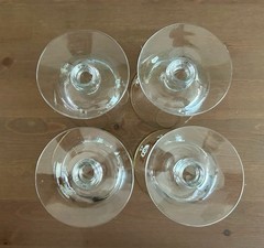 Libbey Apothecary Rx Cocktail Glasses Footed 22K Gold MCM Barware 4.5″ Set of 4