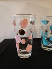 Vintage MCM Russel Wright Turquoise Gold Pink Glasses