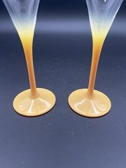 Champagne Glasses Yellow Fade Stemmed Liquor Set Of Two