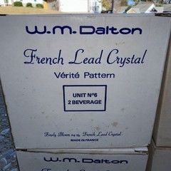 W.M. Dalton French Blown 24% French Lead Crystal Cordial Glasses In Boxes 7