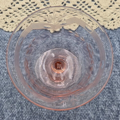 Vintage Tiffin US Glass Pink Depression Modernistic Etch Champagne Coupe Glasses