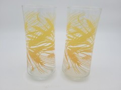 Set of 2 Vintage Libby Golden Wheat Tumblers Drinking Glasses 16oz – 6.5″
