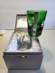 Waterford Crystal SNOWFLAKE Wishes COURAGE Emerald Green DOF Tumbler Glass 2012