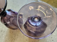 2 VTG Libbey Duratuff Gibraltar Amethyst Purple Water Glass 7″ Goblets Gibraltar