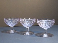 Vtg 3-Sun Kissed Purple Fostoria American Champagne Low Sherbert Glasses 3 1/2″T